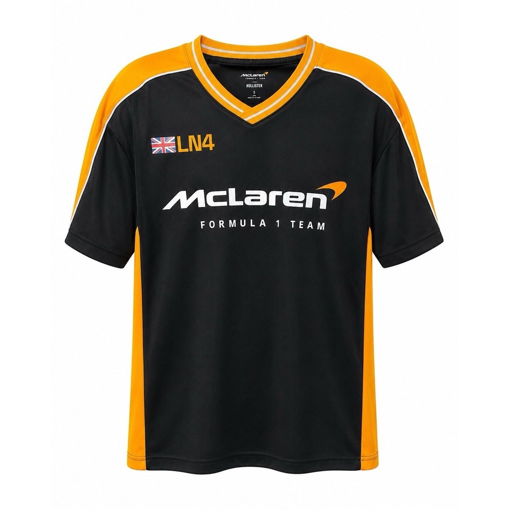 Hollister McLaren Formula 1 Team LN4 Norris 4 Boxy Fit Jersey Tee Small EUC